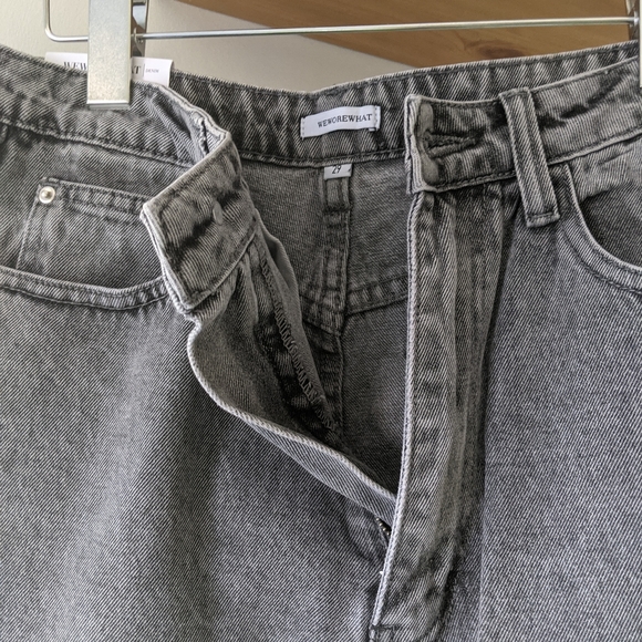 NWT WE WORE WHAT "The Icon" High Waist Straight Leg Bootcut Jeans, Washed Grey - Picture 8 of 8